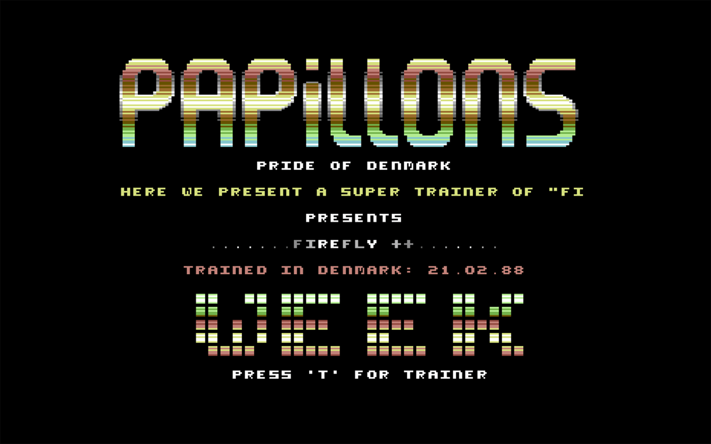 Screenshot from: Papillons C64 Intro